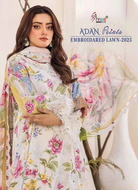 shree fab adan prints embroidered lawn 2025 cotton wholesale salwar kameez in surat 