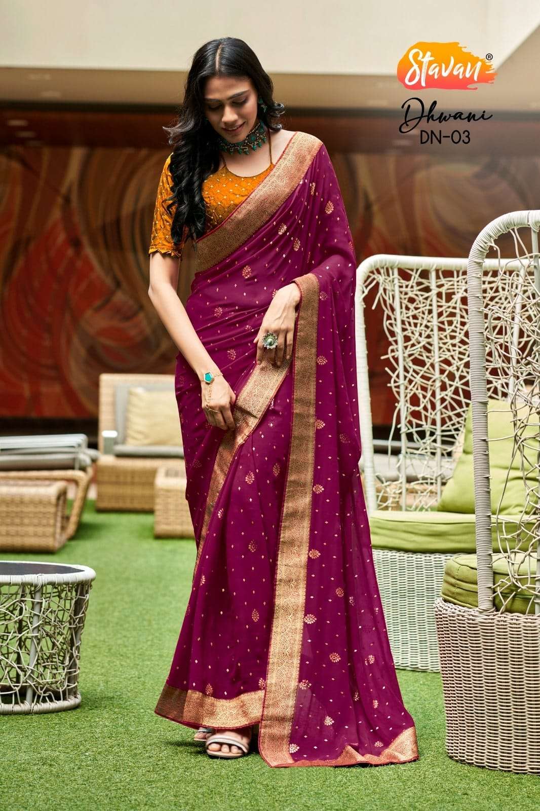 Stavan Dhwani  Heavy Georgette wholesale saree in surat 