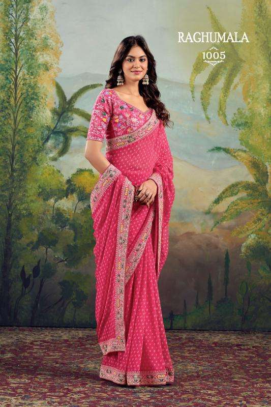 stavan raghumala series 1001-1010 Heavy Georgette wholesale saree in surat 