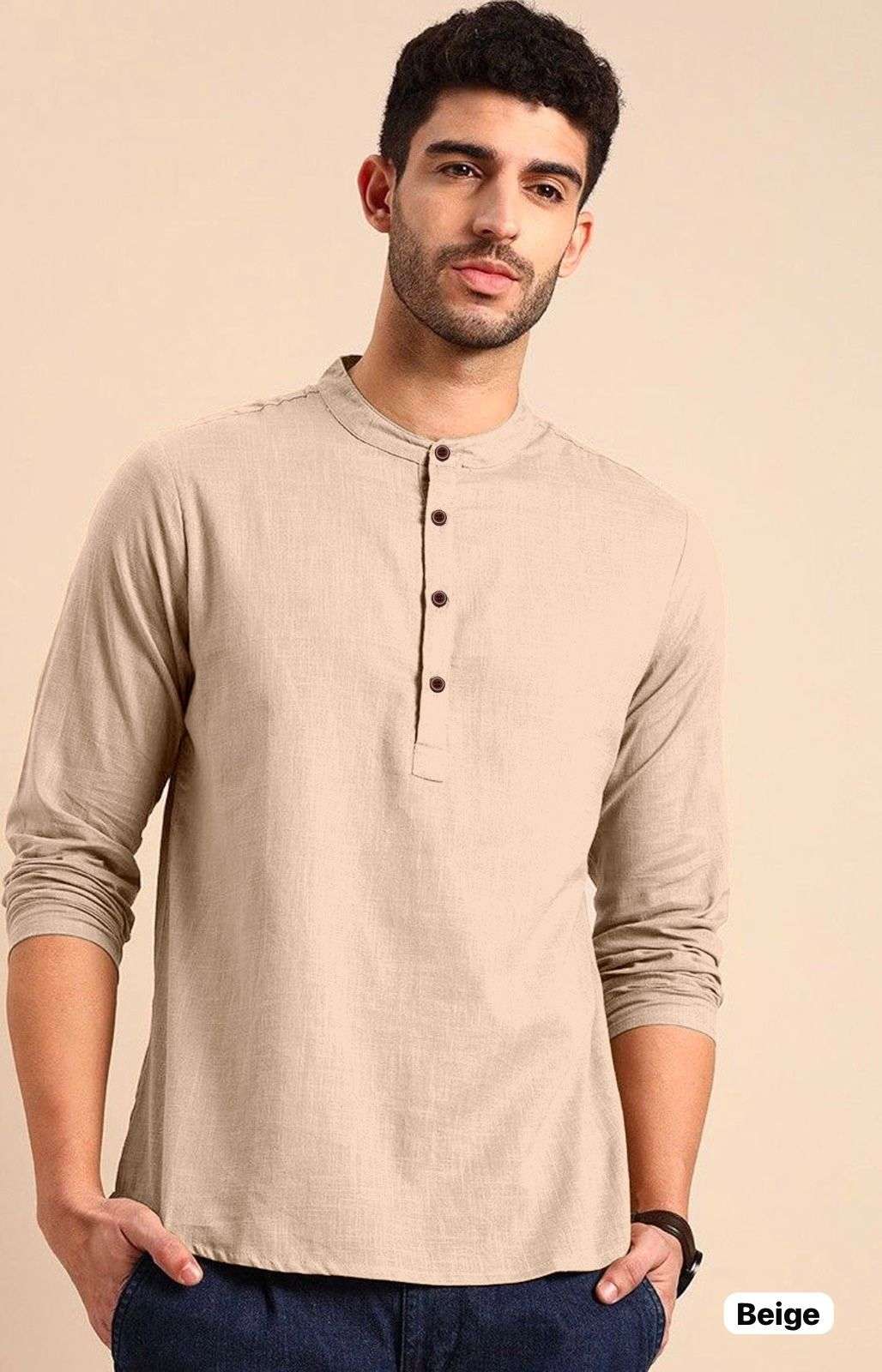 Tradition Khadi  Linen Short Kurta for every function