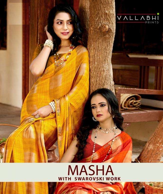 Vallabhi prints masha series 32042-32046 georgette wholesale saree