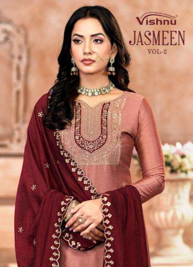 vishnu jasmeen vol 2 series 5001-5012 vichitra silk wholesale salwar kameez in surat 