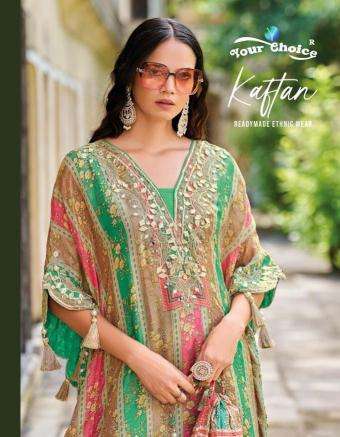 your choice kaftan series 1001-1002 Heavy Chinon kurti with pant