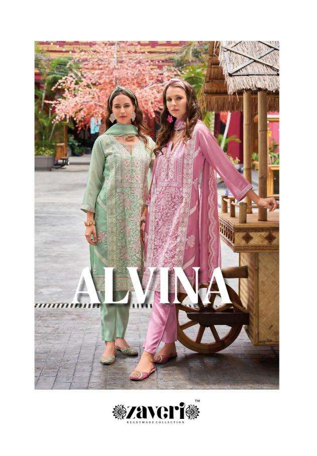 zaveri alvina series 1362-1363 blooming organza wholesale salwar kameez in surat