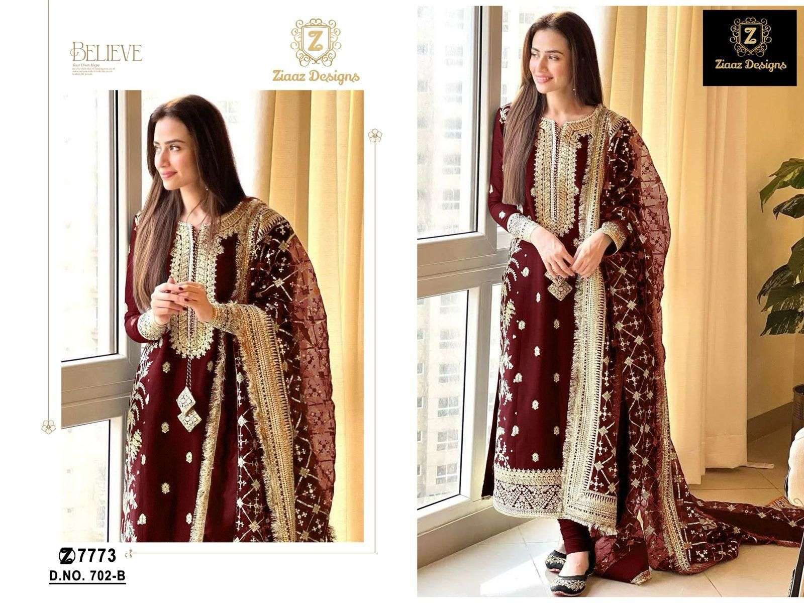 Ziaaz Designs 702 A and B Georgette  wholesale salwar kameez in surat 