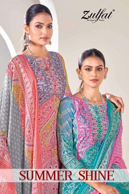 zulfat summer shine series 629001-629008 cotton wholesale salwar kameez in surat