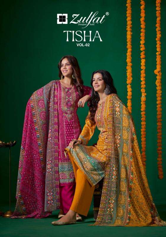 zulfat tisha vol 2 series 611001-611006 viscose shimmer wholesale salwar kameez in surat