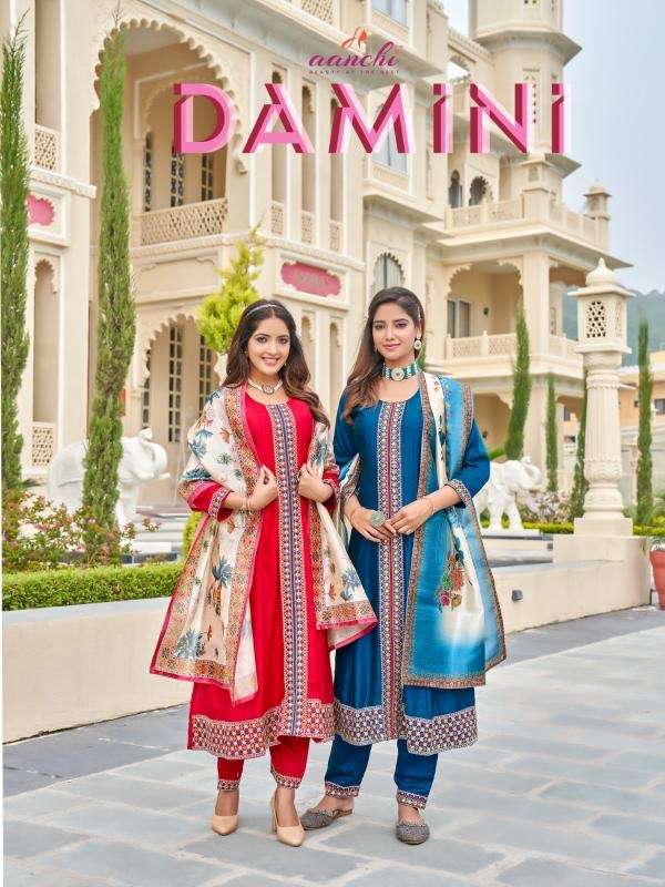 Aanchi damini series 01-06 vichitra silk wholesale suit