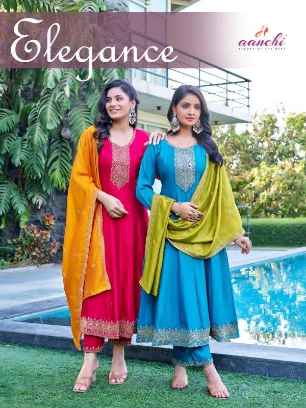 Aanchi elegance series 1001-1004 vichitra silk wholesale suit