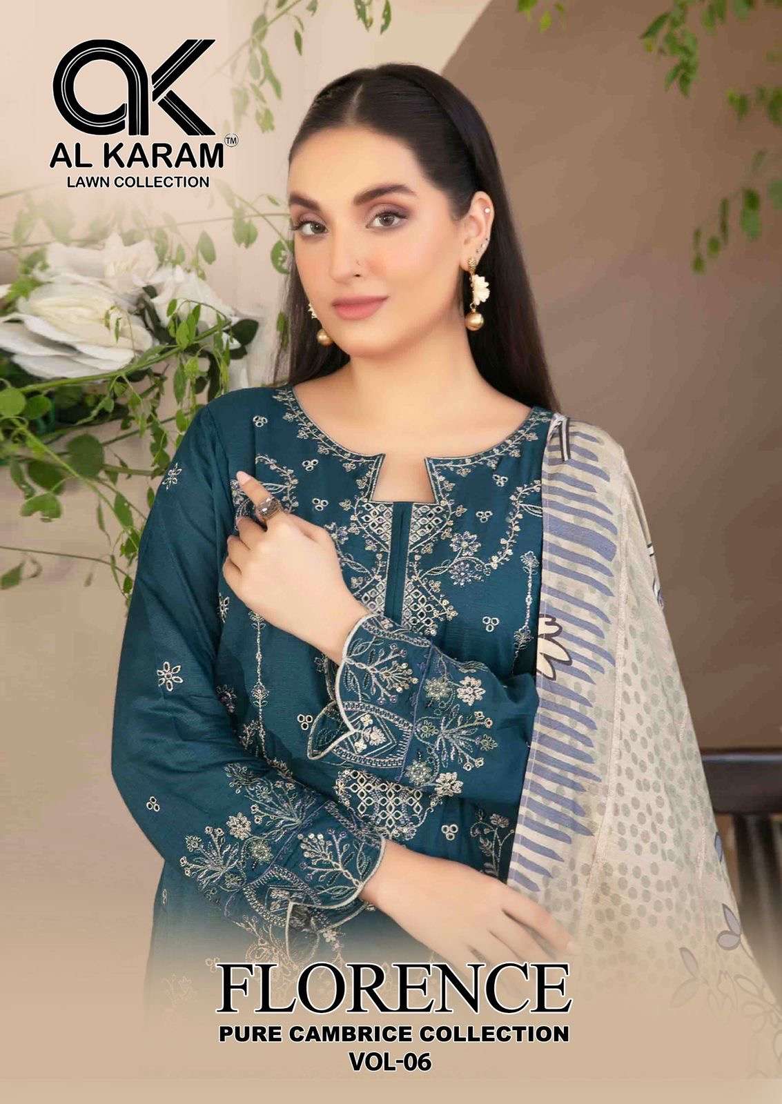 Alkaram florence vol 6 series 6001-6006 cotton wholesale suit