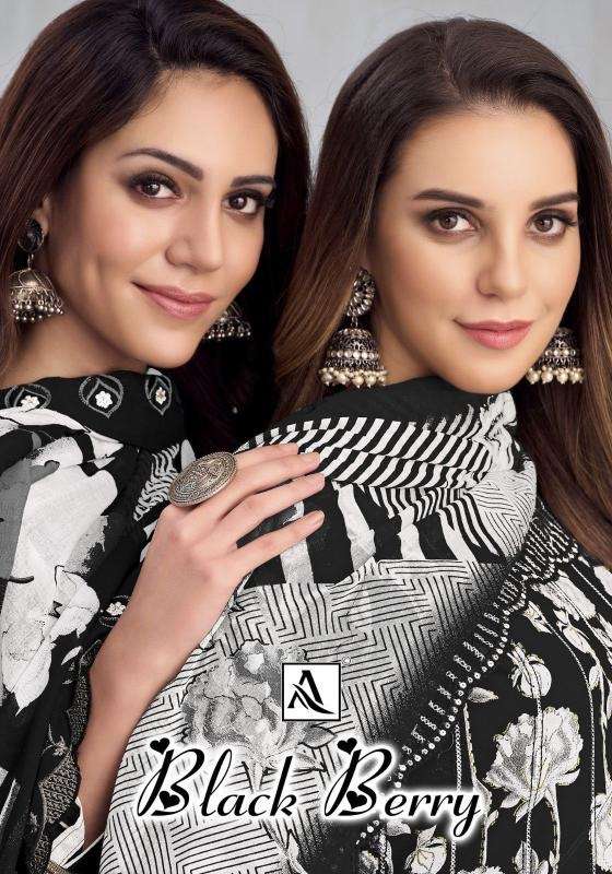 Alok black berry series 1792001-1792008 cambric cotton wholesale suit