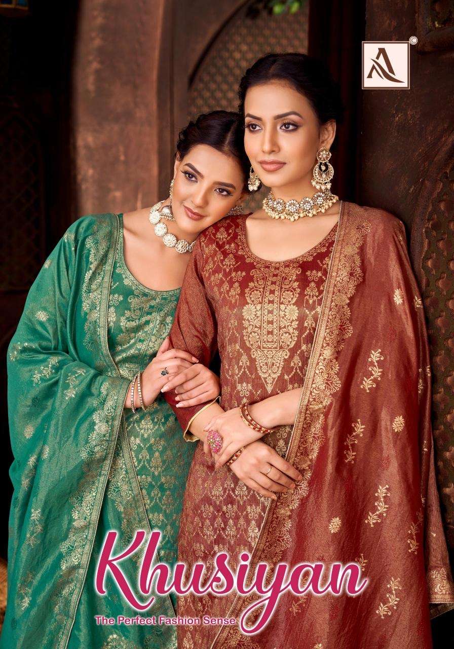 Alok suit khusiyan series 1740001-174006 simmer jacquard wholesale suit