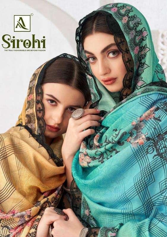 Alok suit sirohi series 110001-110004 viscose muslin wholesale suit