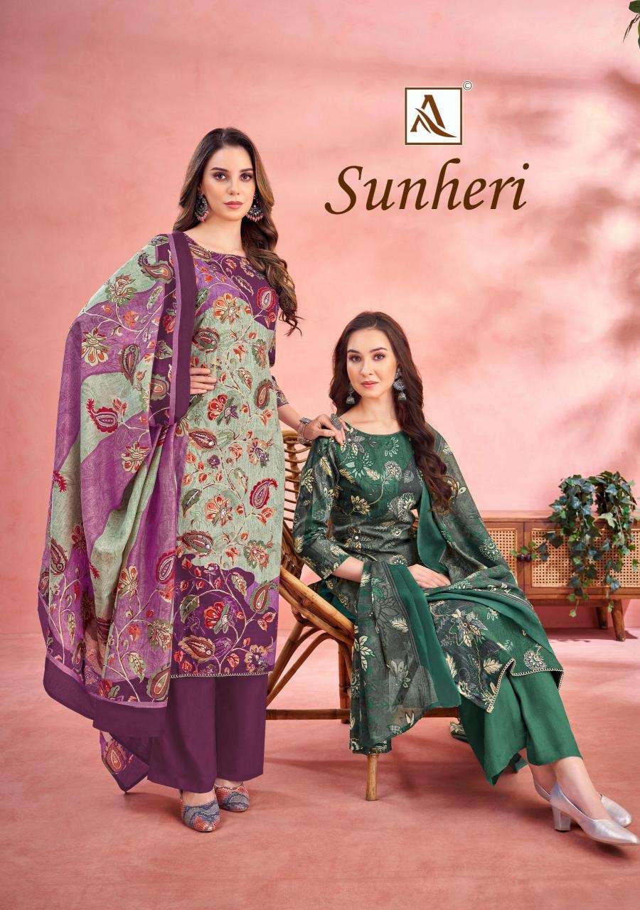 Alok suit sunheri series 1836001-1836006 jam cotton wholesale suit