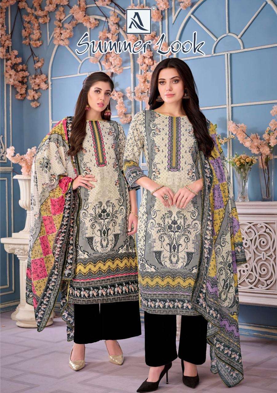 Alok summer look series 1801001-1801004 pure jam wholesale suit