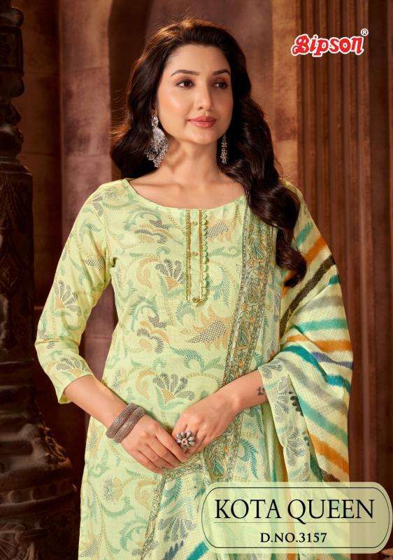 Bipson kota queen 3157 cotton katha print wholesale suit