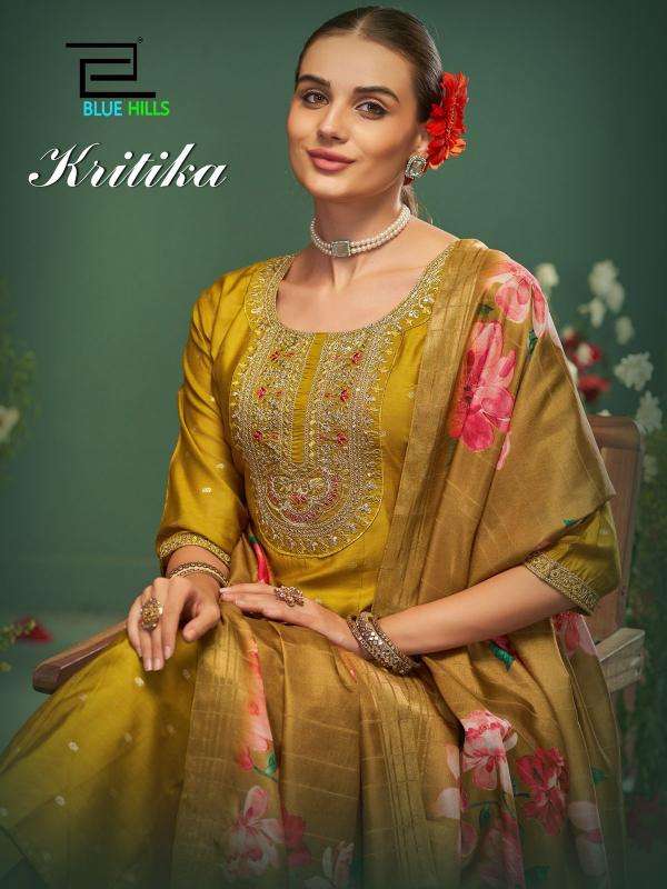 Blue hills kritika series 101-104 chanderi wholesale suit