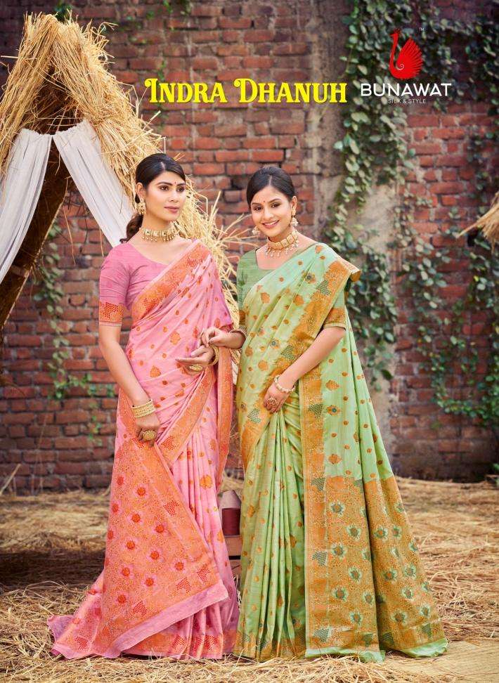 Bunawat Indra Dhanush series 1001-1006 silk wholesale saree 