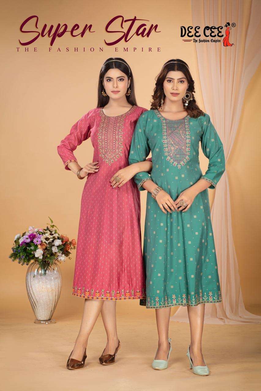 Dee cee super star series 101-106 roman silk wholesale kurti