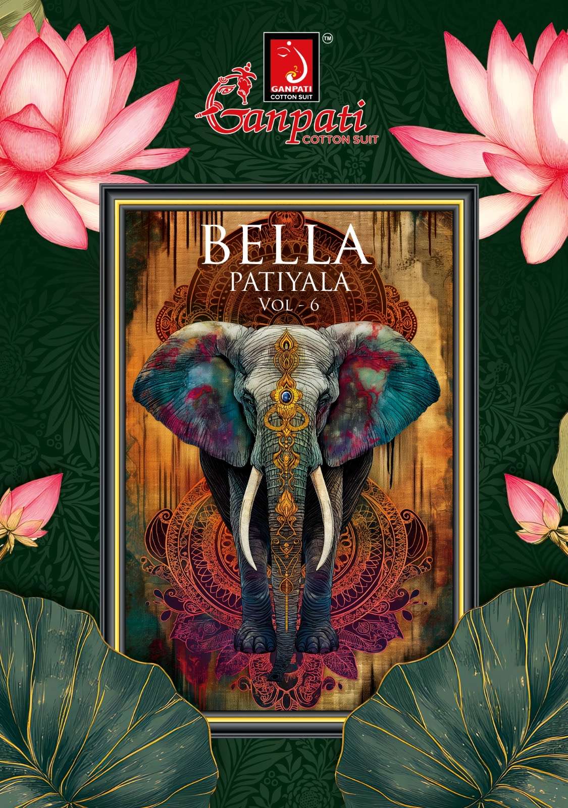 Ganpati bella patiyala vol 6 series 601-615 cotton wholesale suit