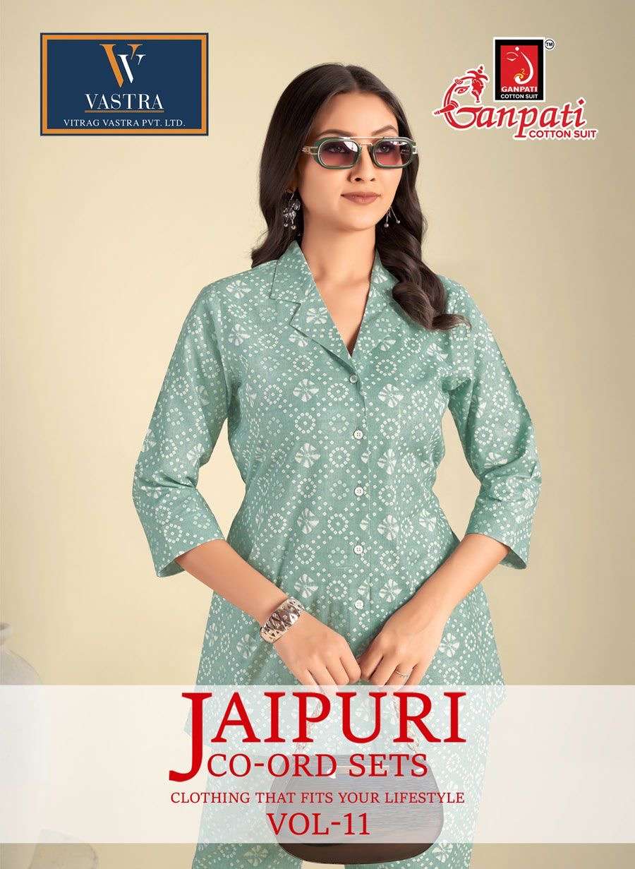 Ganpati jaipuri vol-11 series 1101-1112 cotton co-ord sets