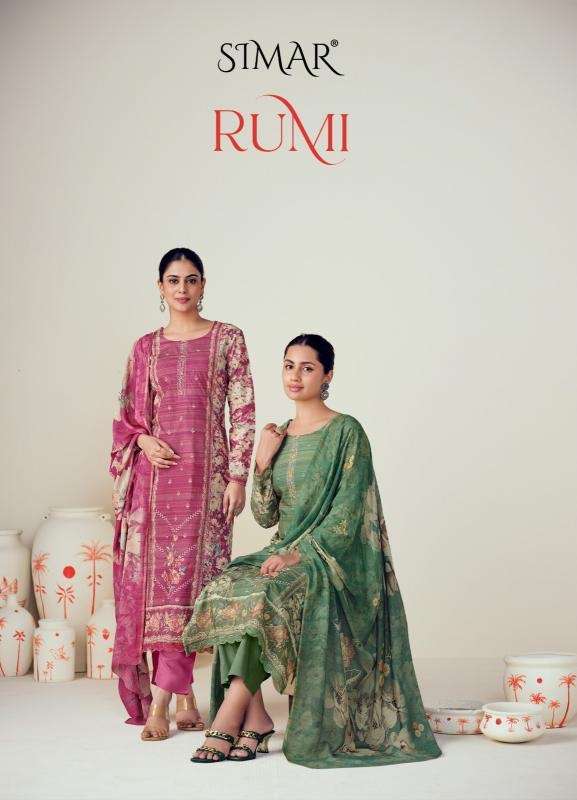 Glossy rumi series 9074 pure lawn cotton wholesale suit