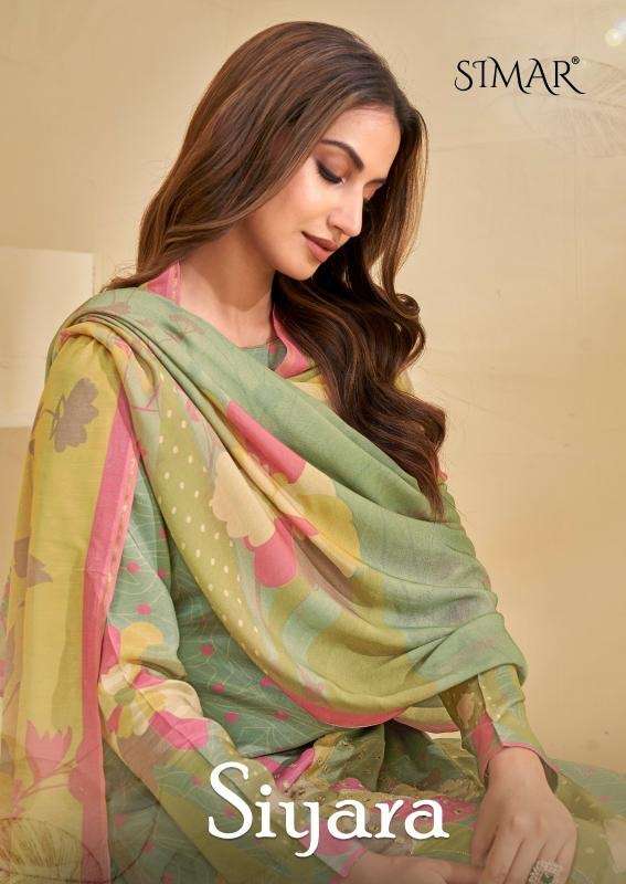 Glossy siyara series 9080 viscose muslin wholesale suit