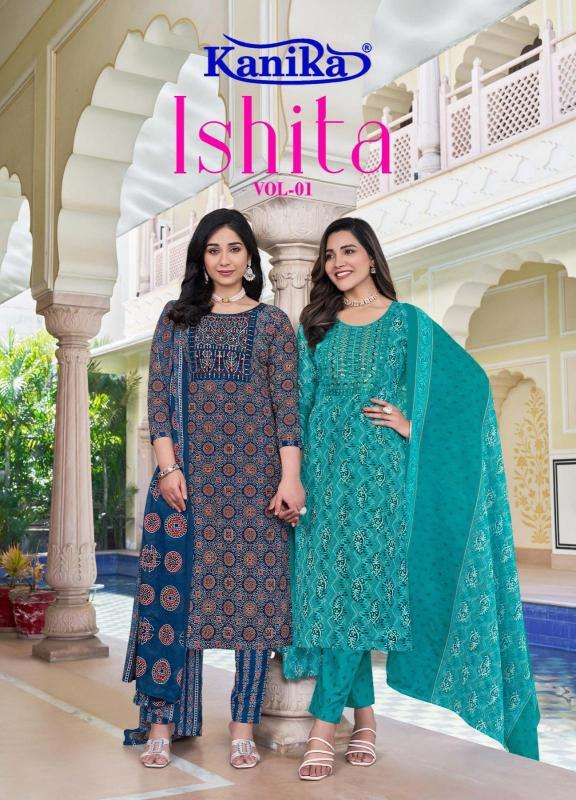 kanika fashion ishita vol 1 series 1001-1012 cotton wholesale salwar suit