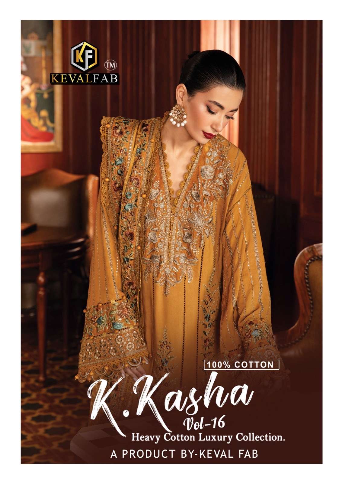 Keval k.kasha vol 16 series 16001-16006 cotton wholesale suit