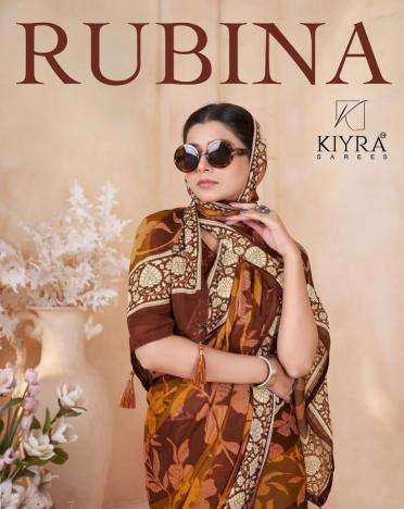 kiyra rubina series 1001-1006 Dull moss wholesale saree