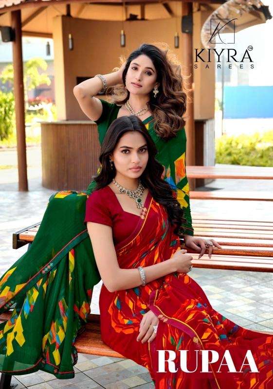 Kiyra rupaa series 1001-1008 georgette wholesale saree