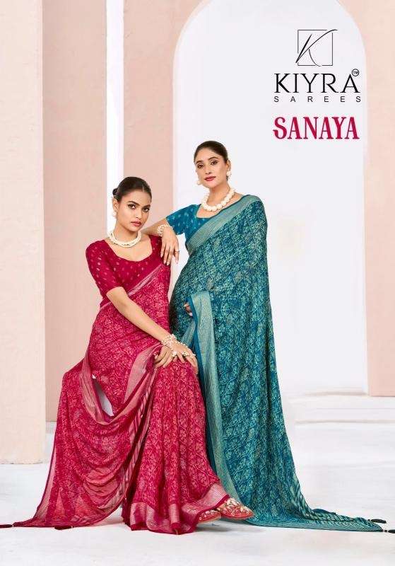 Kiyra sanaya series 1001-1008 dull moss wholesale saree