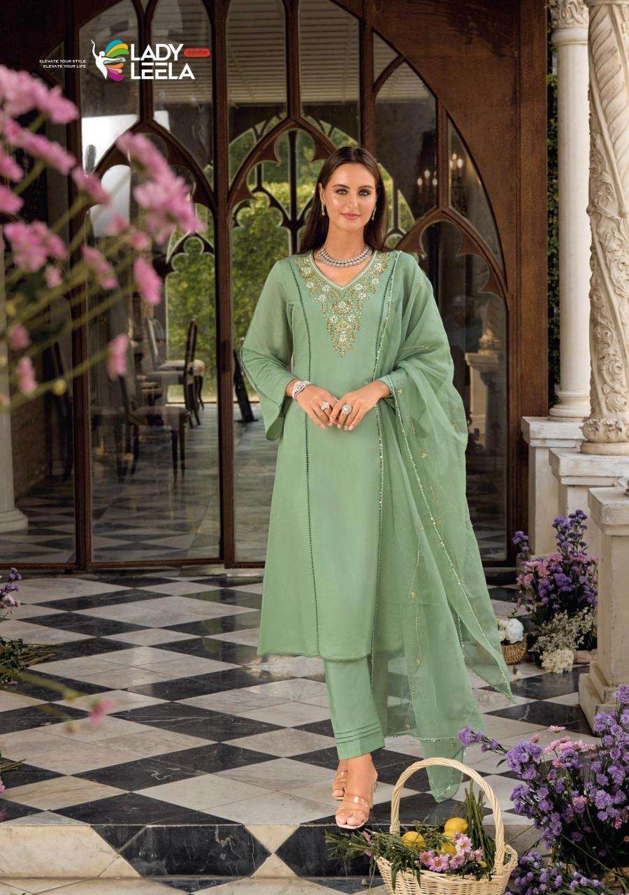 Lady leela rangeen series 31051-31054 viscose silk wholsale Suit