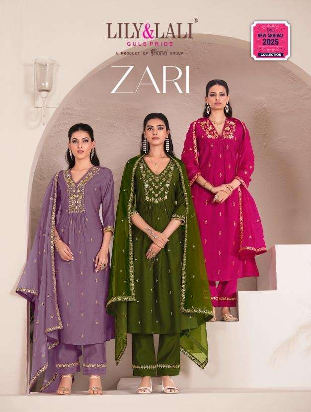 Lily & lali zari series 25501-25506 viscose readymade suit