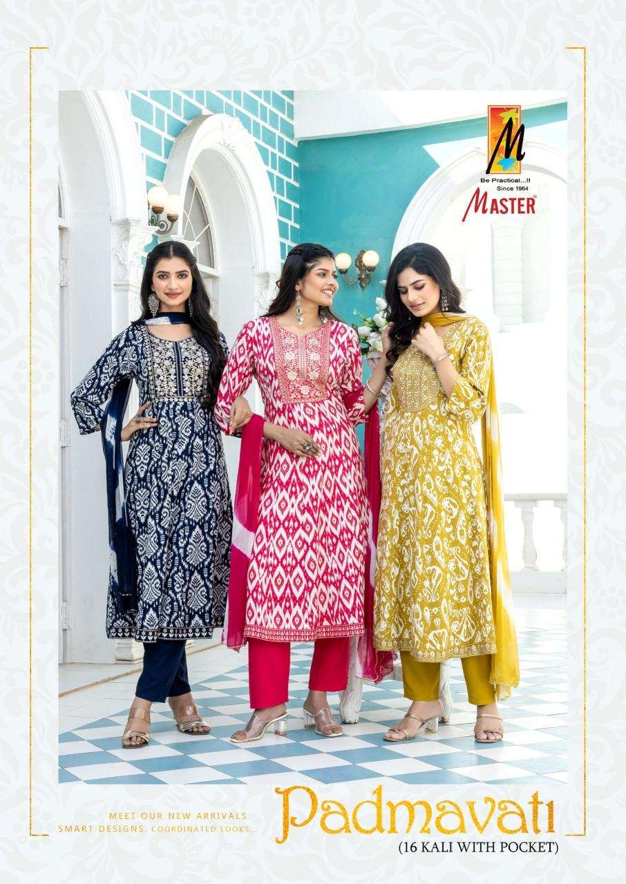 Master padmavati series 101-108 rayon wholesale suit