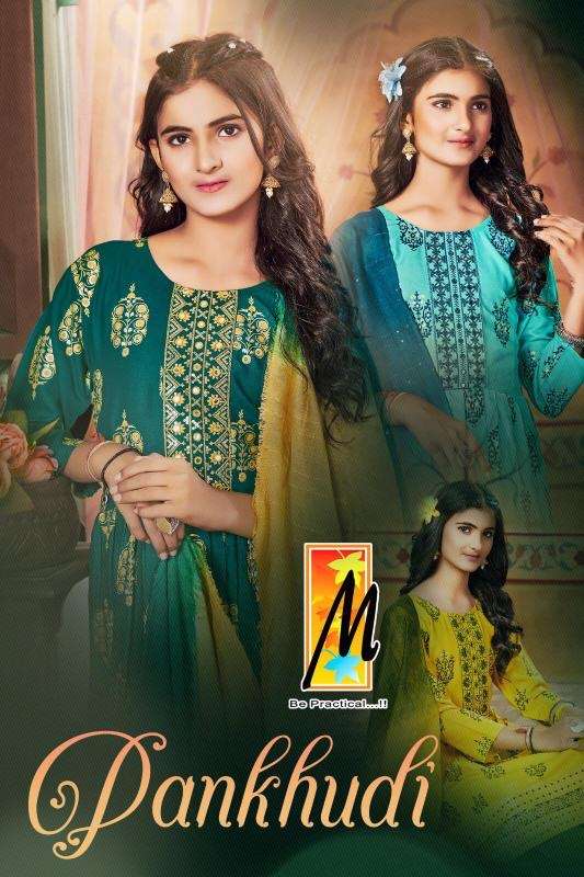 Master pankhudi series 101-108 fancy rayon wholesale suit