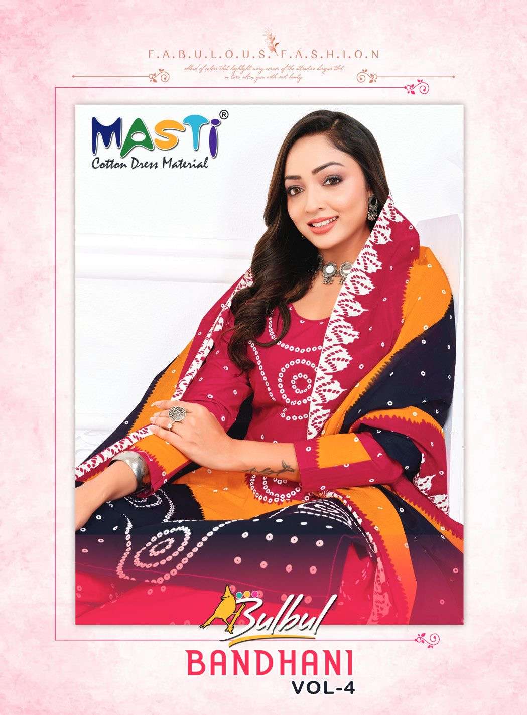 Masti bulbul bandhani vol 4 series 4001-4010 cotton wholesale suit