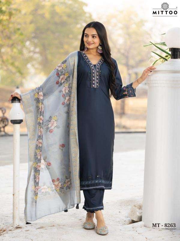 Mittoo 8262-8263 viscose silk wholesale readymade suit