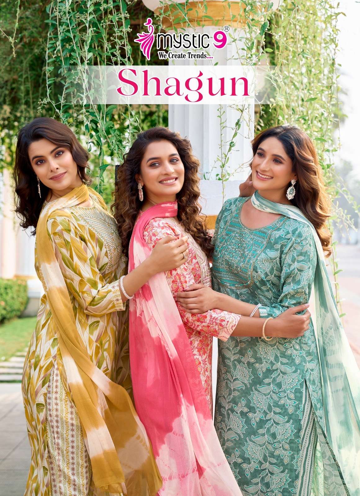 Mystic9 shagun vol 14 series 14001-14008 fancy rayon wholesale suit