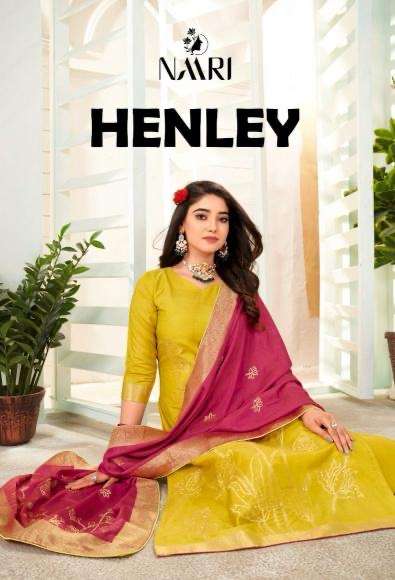 Naari henley series 132001-132004 muslin jacquard wholesale suit