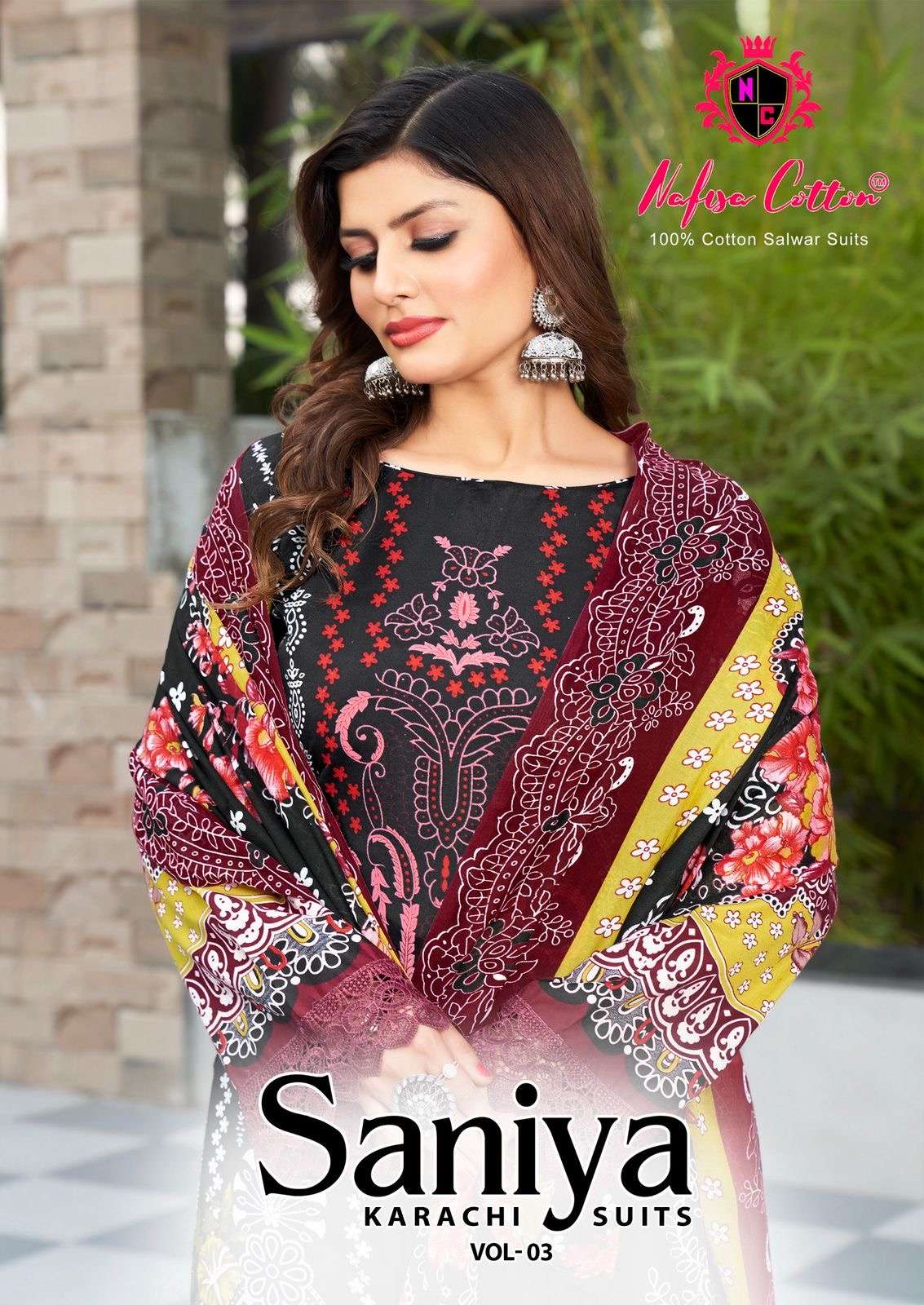 Nafisa saniya vol 3 series 3001-3006 cotton wholesale suit