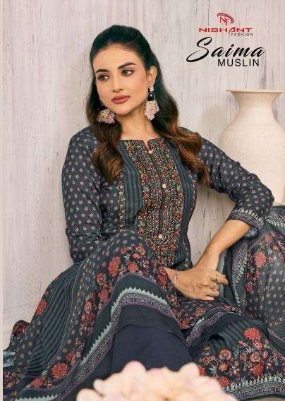 Nishant fashion saima series 96001-96006 viscose muslin wholesale suit