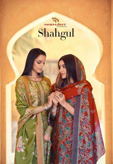 Nishant fashion shahgul series 101001-101008 muslin wholesale suit