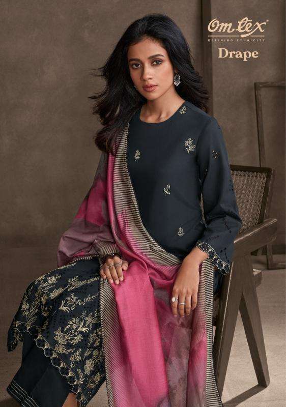 Omtex drape series 7351 lawn cotton wholesale suit