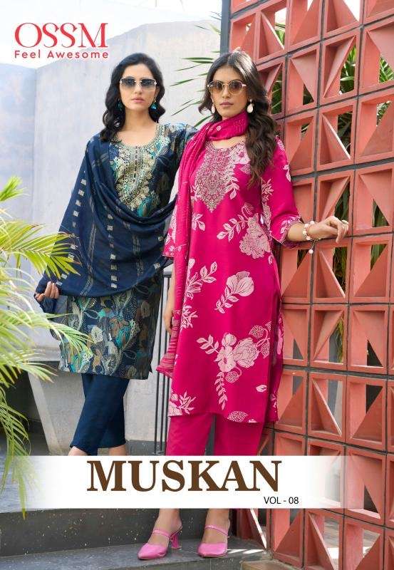 Ossm muskan vol 8 series 8001-8006 chanderi modal readymade suit