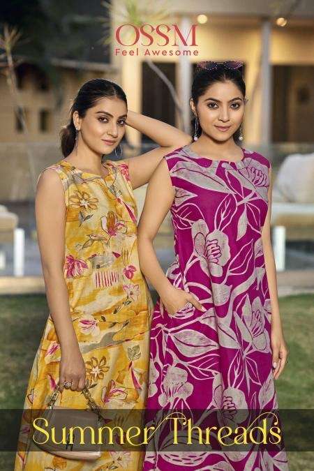 Ossm summer threads series 1001-1006 cotton wholesale kurti