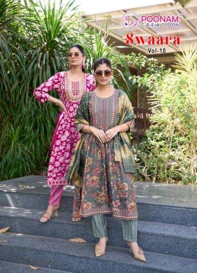 Poonam creation swaara vol 10 series 10001-10008 capsule wholesale suit