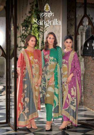 posh sangrilla series 1001-1004 viscose muslin wholesale suit 