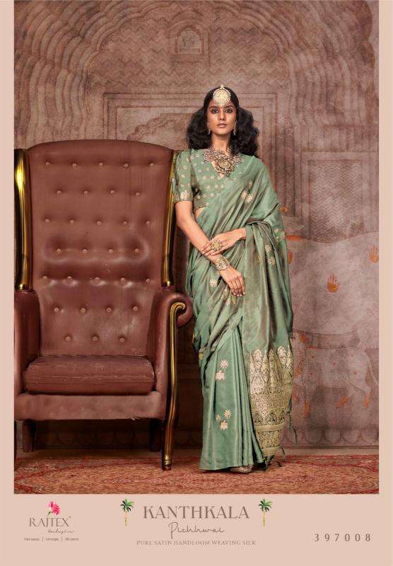 rajtex kanthkala series 397007-397010 pichwai satin wholesale saree