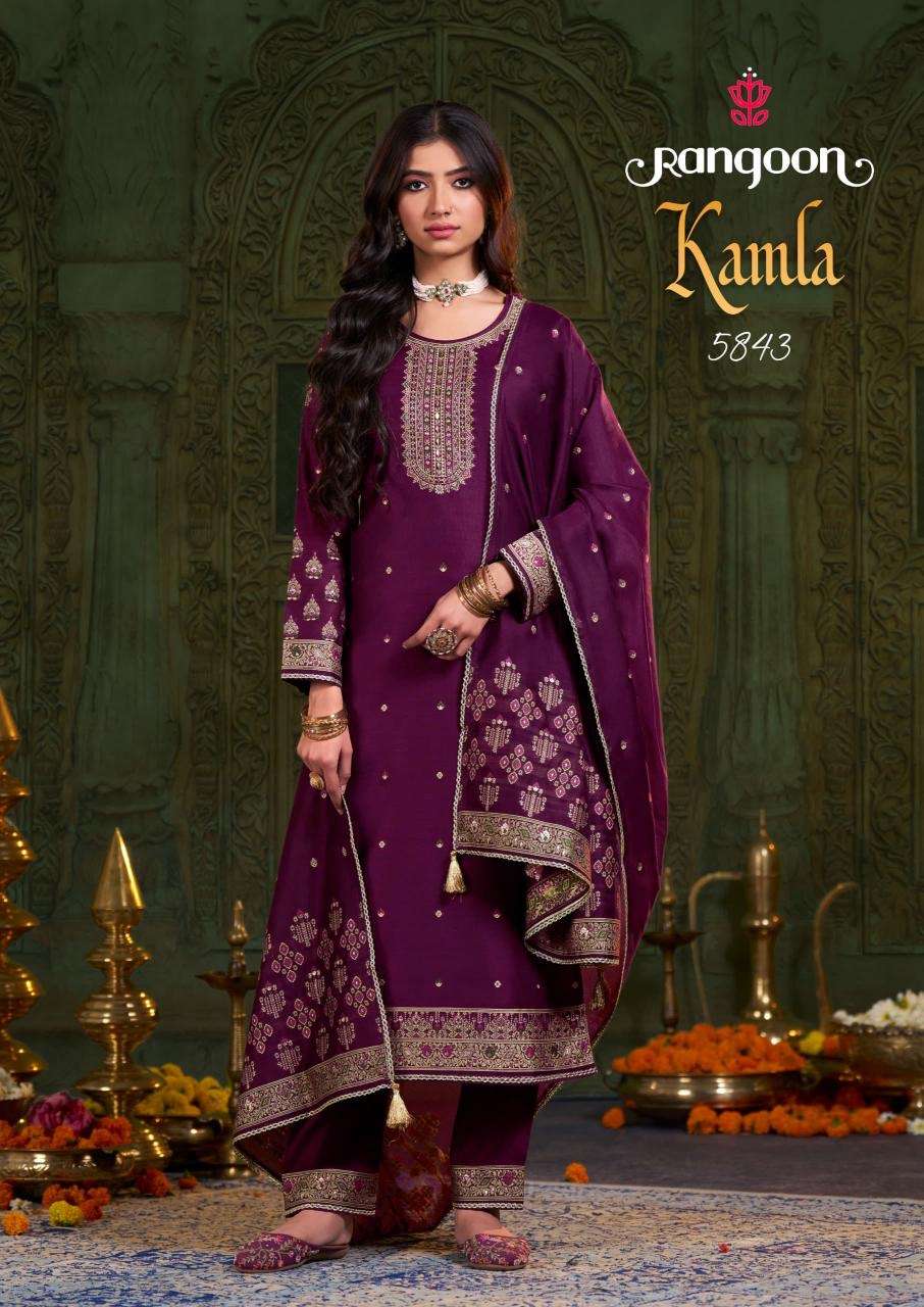 Rangoon kamla series 5841-5846 dyed jacquard wholesale suit